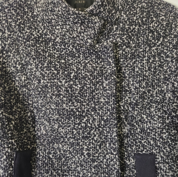 J. Crew wool blend black & white marled boucle tweed jacket size 8 - Picture 6 of 11